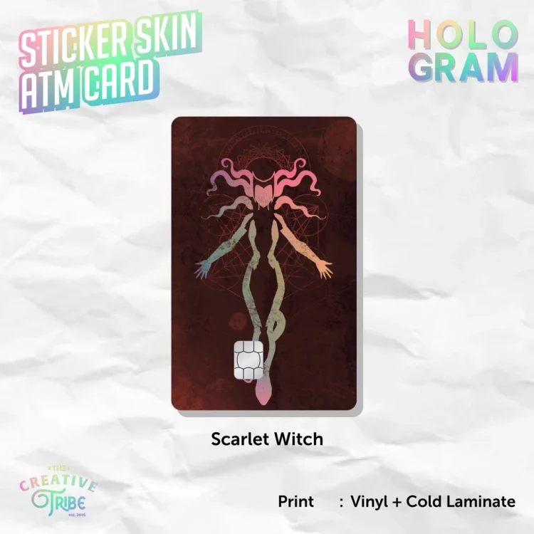 Scarlet Witch - Sticker Skin Card HOLOGRAM - Vinyl ATM Debit Credit Emoney Flazz Stiker Marvel Wanda Maximoff