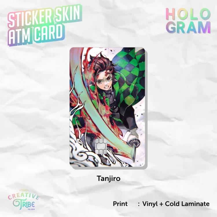Tanjiro - Sticker Skin Card HOLOGRAM - Vinyl ATM Debit Credit Emoney Flazz Stiker Demon Slayer / Kimetsu no Yaiba