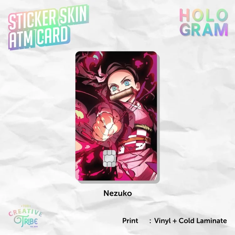 Nezuko - Sticker Skin Card HOLOGRAM - Vinyl ATM Debit Credit Emoney Flazz Stiker Demon Slayer / Kimetsu no Yaiba
