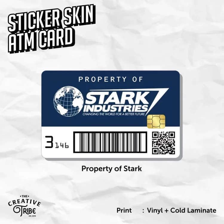 Property of Stark Industries - Sticker Skin Card - Vinyl ATM Debit Credit Emoney Flazz Stiker Iron man marvel