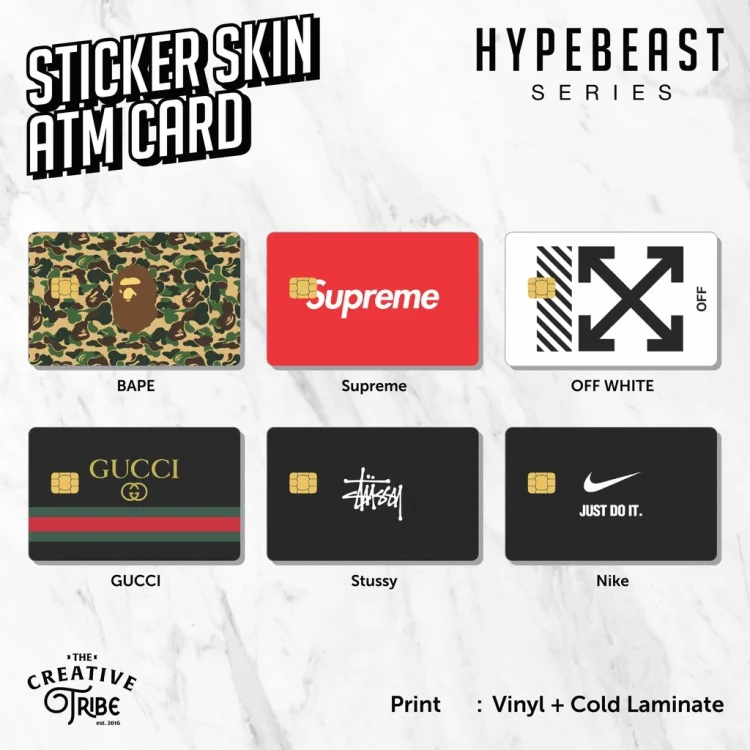 Sticker Skin Card Hypebeast - Vinyl ATM Debit Credit Emoney Flazz Stiker Hype