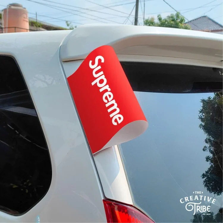Hypebeast Brand - Label Tag Mobil - Variasi Penutup Pintu Bagasi - Hiasan Stiker Lego Mobil Viral