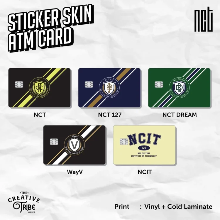 NCT - Sticker Skin Card - Vinyl ATM Debit Credit Etoll NCT Dreams 127 WayV zen Kpop