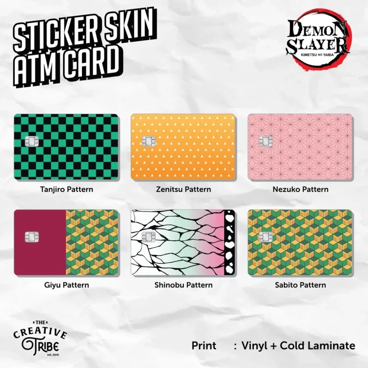 Sticker Skin Card Demon Slayer - Kimetsu no Yaiba ATM Vinyl Debit Credit Emoney Flazz Stiker
