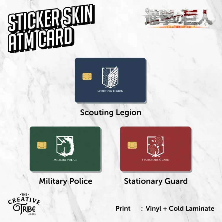 Sticker Skin Card Attack on Titan - ATM Vinyl Debit Credit Emoney Flazz Stiker SNK
