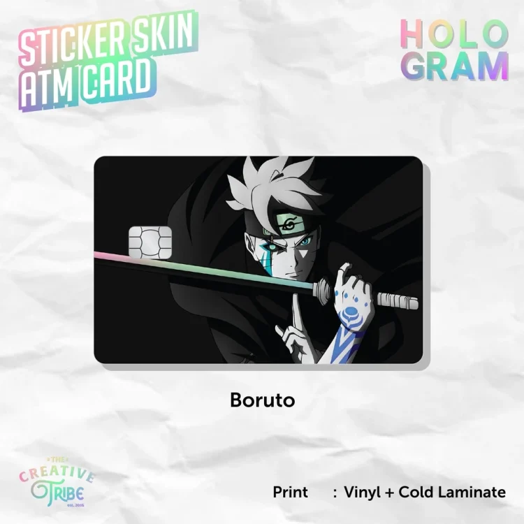 Sticker Skin Card HOLOGRAM Boruto - Vinyl ATM Debit Credit Emoney Flazz Stiker