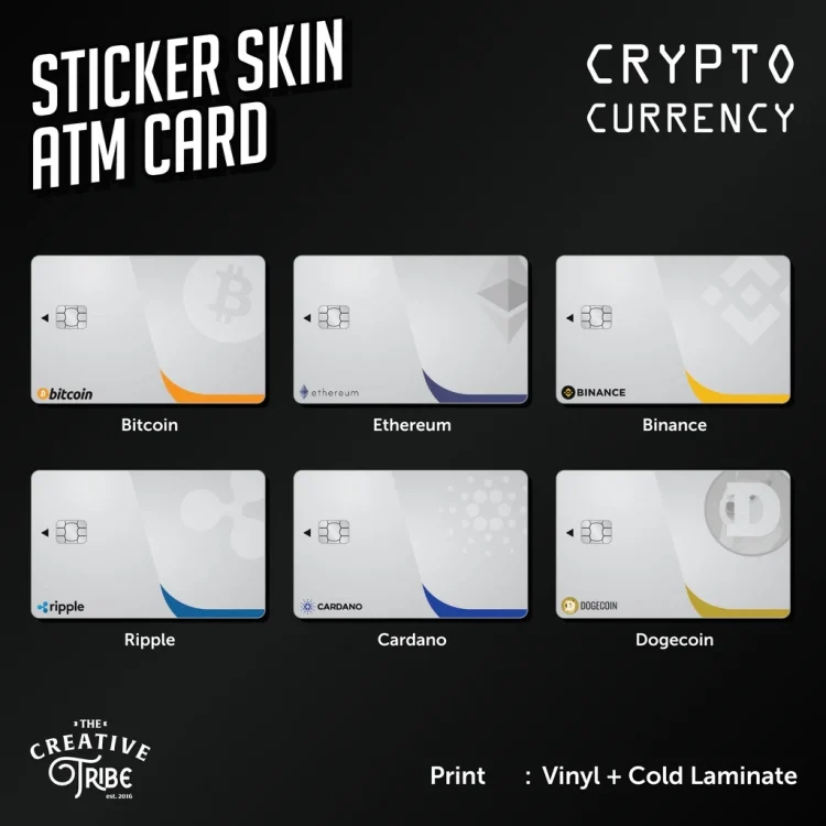 Sticker Skin Card Cryptocurrency - Vinyl ATM Debit Credit Etoll Stiker Kartu Crypto