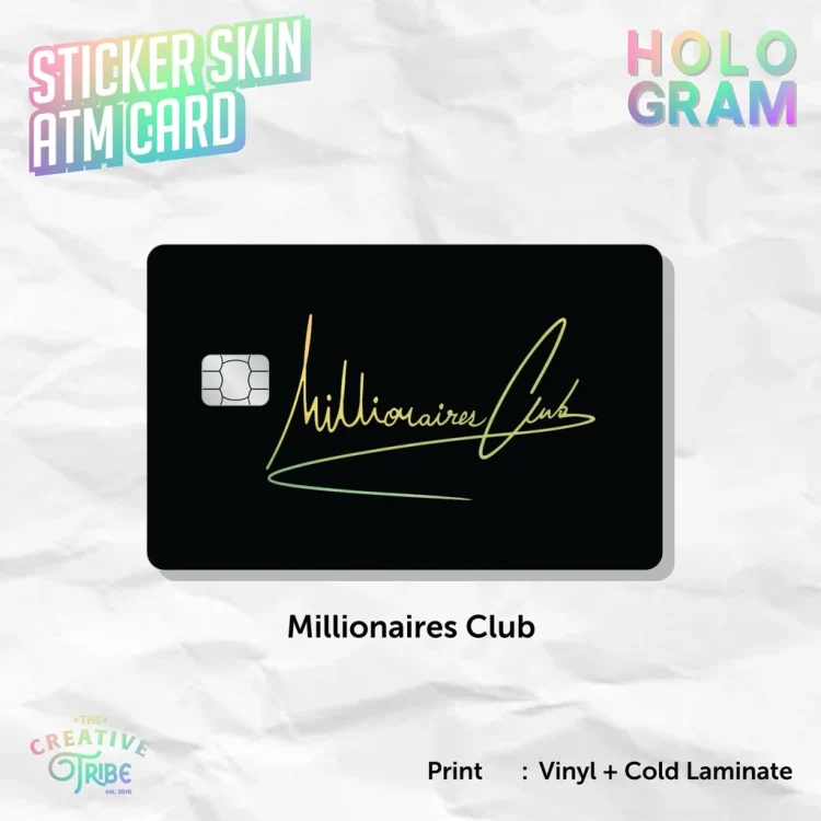 Millionaire Club - Sticker Skin Card HOLOGRAM - Vinyl ATM Debit Credit Emoney Flazz Stiker