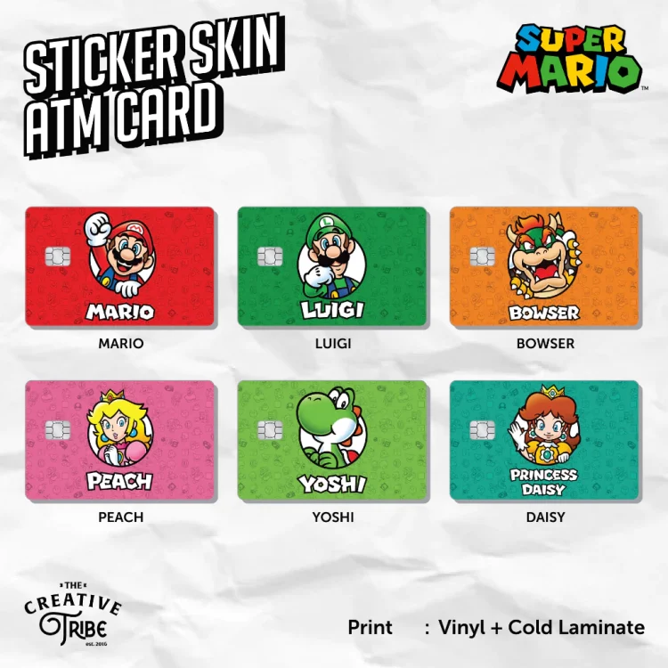 Super Mario Bros - Sticker Card Skin - Vinyl ATM Debit Credit Emoney Flazz Stiker