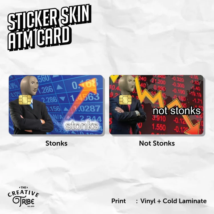 Stonks - Sticker Card Skin - Vinyl ATM Debit Credit Emoney Flazz Stiker