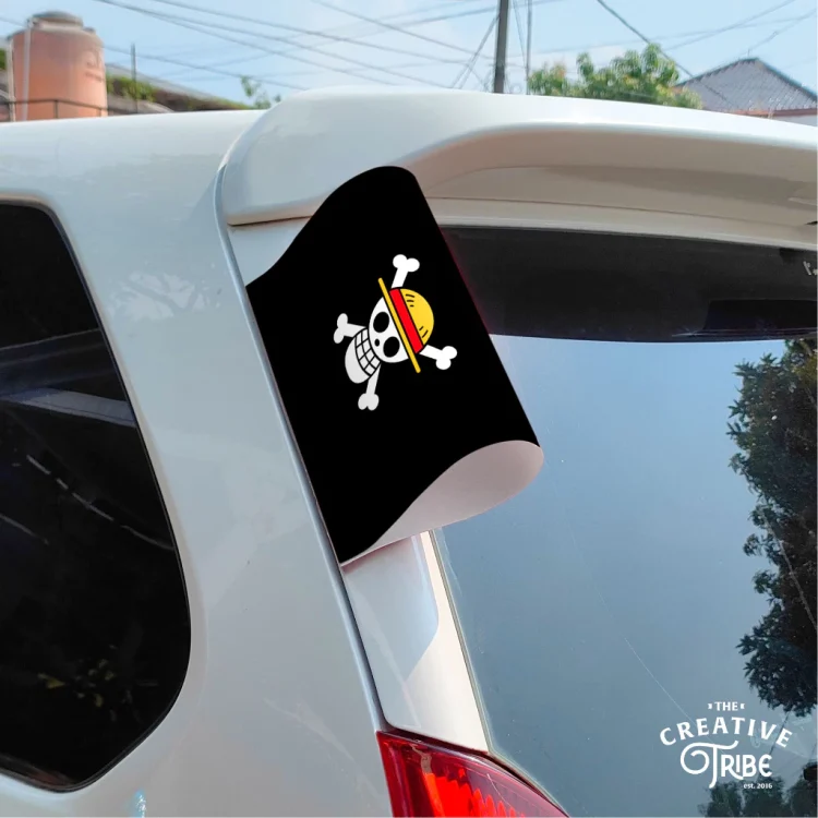 One Piece - Label Tag Mobil - Variasi Penutup Pintu Bagasi - Hiasan Stiker Lego Mobil Viral