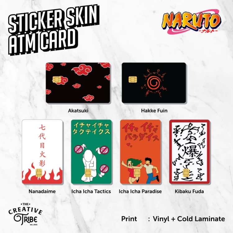 Sticker Skin Card Naruto - ATM Vinyl Debit Credit Emoney Flazz Stiker Shinobi