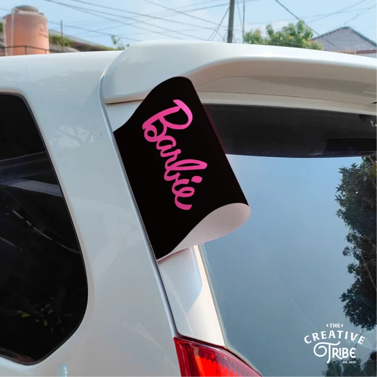 Barbie - Label Tag Mobil - Variasi Penutup Pintu Bagasi - Hiasan Stiker Lego Mobil Viral