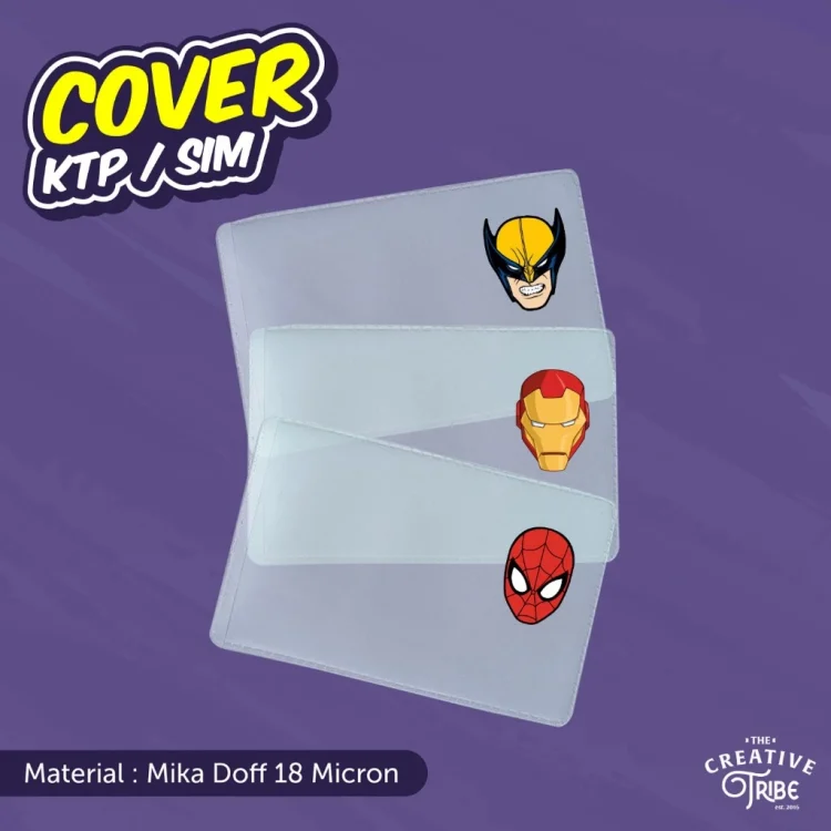 Marvel - Cover KTP / SIM Karakter Unik - Sarung Plastik Mika Pelindung Kartu Iron man spider man