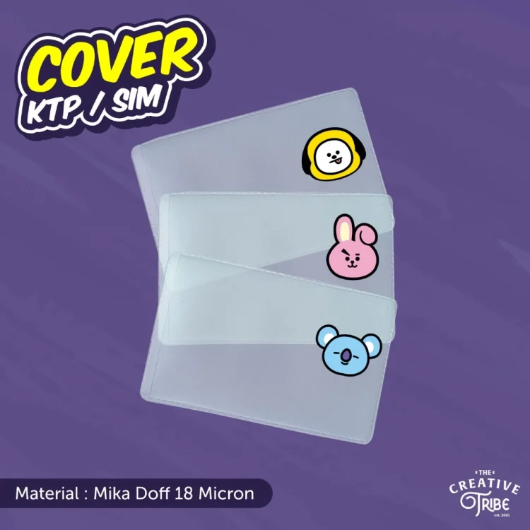 BT21 - Cover KTP / SIM Karakter Unik - Sarung Plastik Mika Pelindung Kartu KPOP