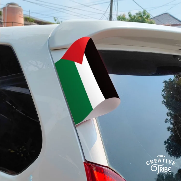 Bendera Palestina - Label Tag Mobil - Variasi Penutup Pintu Bagasi - Hiasan Stiker Lego Mobil Viral