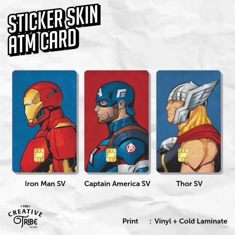 Sticker Skin Card Marvel Suit - Vinyl ATM Debit Credit Emoney Flazz Stiker