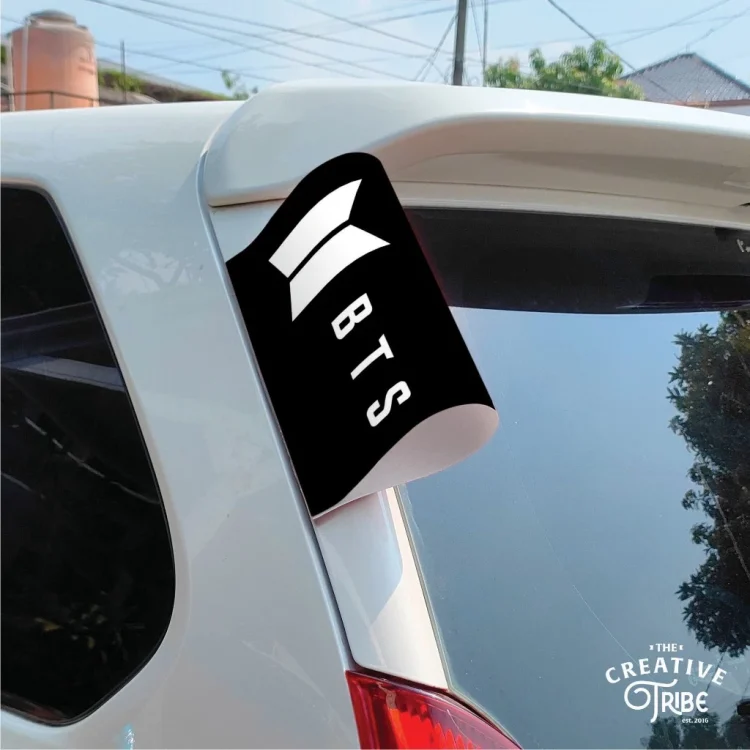 Label Car Tag BTS Mobil Motor - Variasi Penutup Pintu Bagasi - Hiasan Stiker Lego Viral KPOP