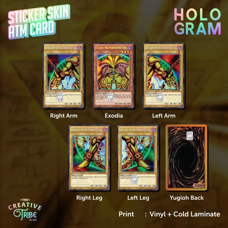 Sticker Skin Card HOLOGRAM Exodia the Forbidden One Yugioh - Vinyl ATM Debit Credit Emoney Flazz Stiker