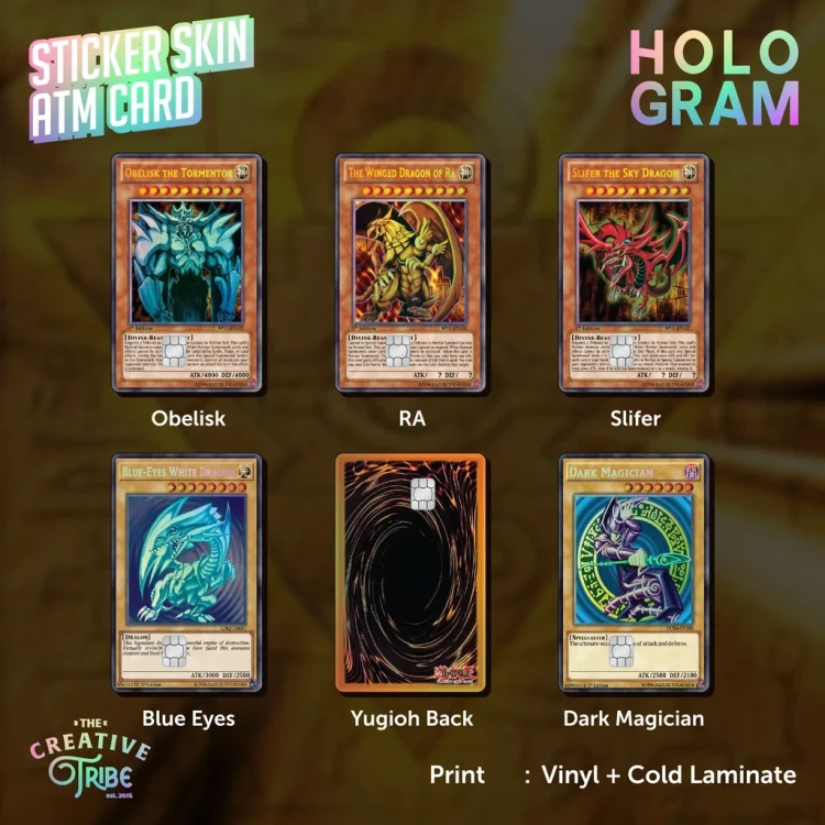 Sticker Skin Card HOLOGRAM Yugioh - Vinyl ATM Debit Credit Emoney Flazz Stiker