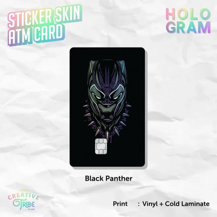 Black Panther - Sticker Skin Card HOLOGRAM - Vinyl ATM Etoll Stiker Marvel