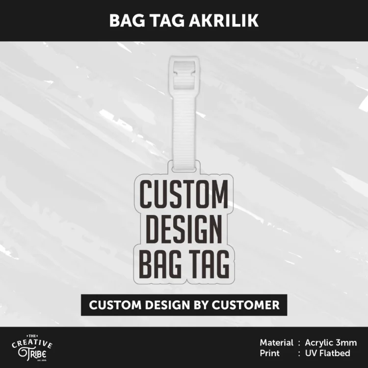 CUSTOM - Bag Tag Custom Nama Akrilik 3mm -Gantungan Tas Koper Luggage Kids